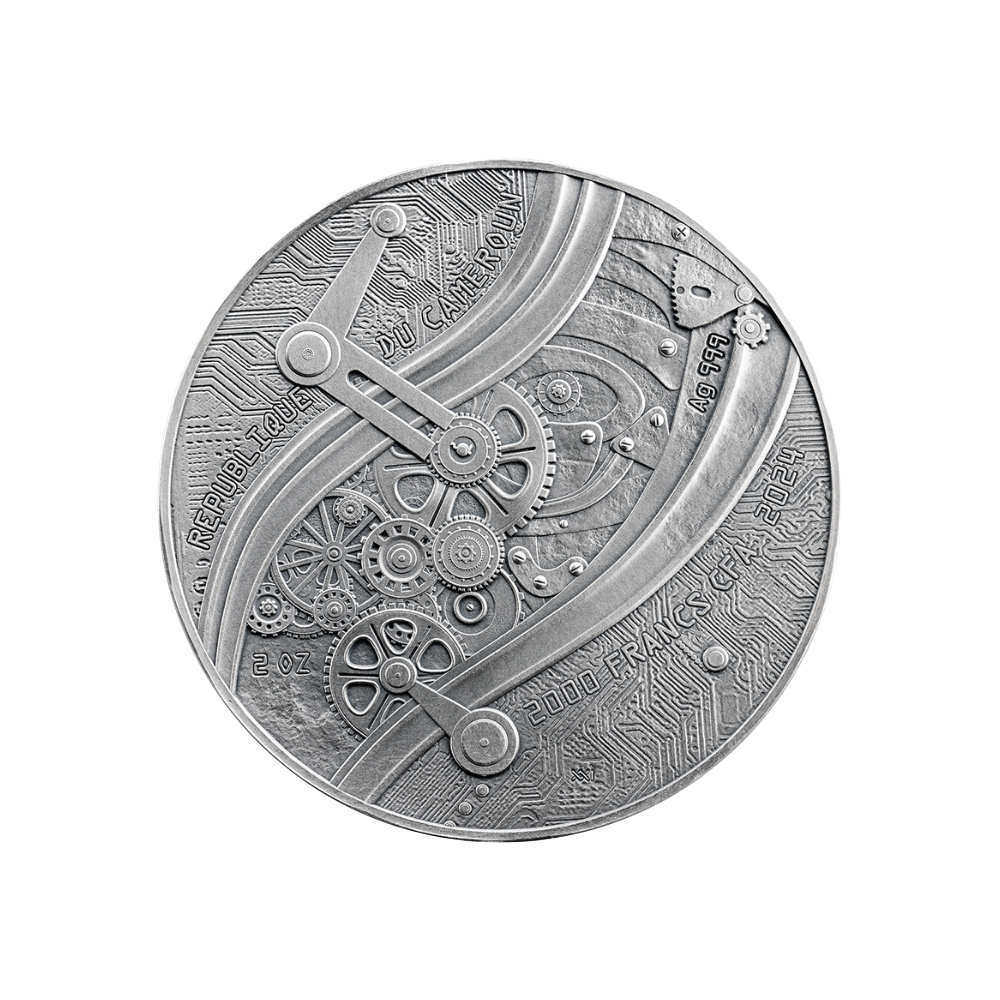LEONARDO DA VINCI Futurists of the Past 2 Oz Silver Coin 2000 Francs Cameroon 2024
