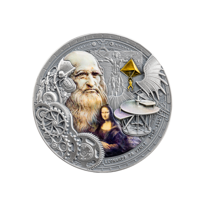 LEONARDO DA VINCI Futurists of the Past 2 Oz Silver Coin 2000 Francs Cameroon 2024
