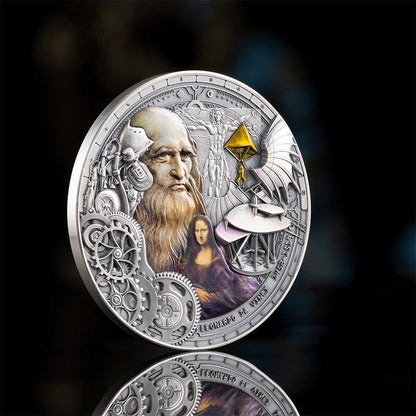 LEONARDO DA VINCI Futurists of the Past 2 Oz Silver Coin 2000 Francs Cameroon 2024 - PARTHAVA COIN
