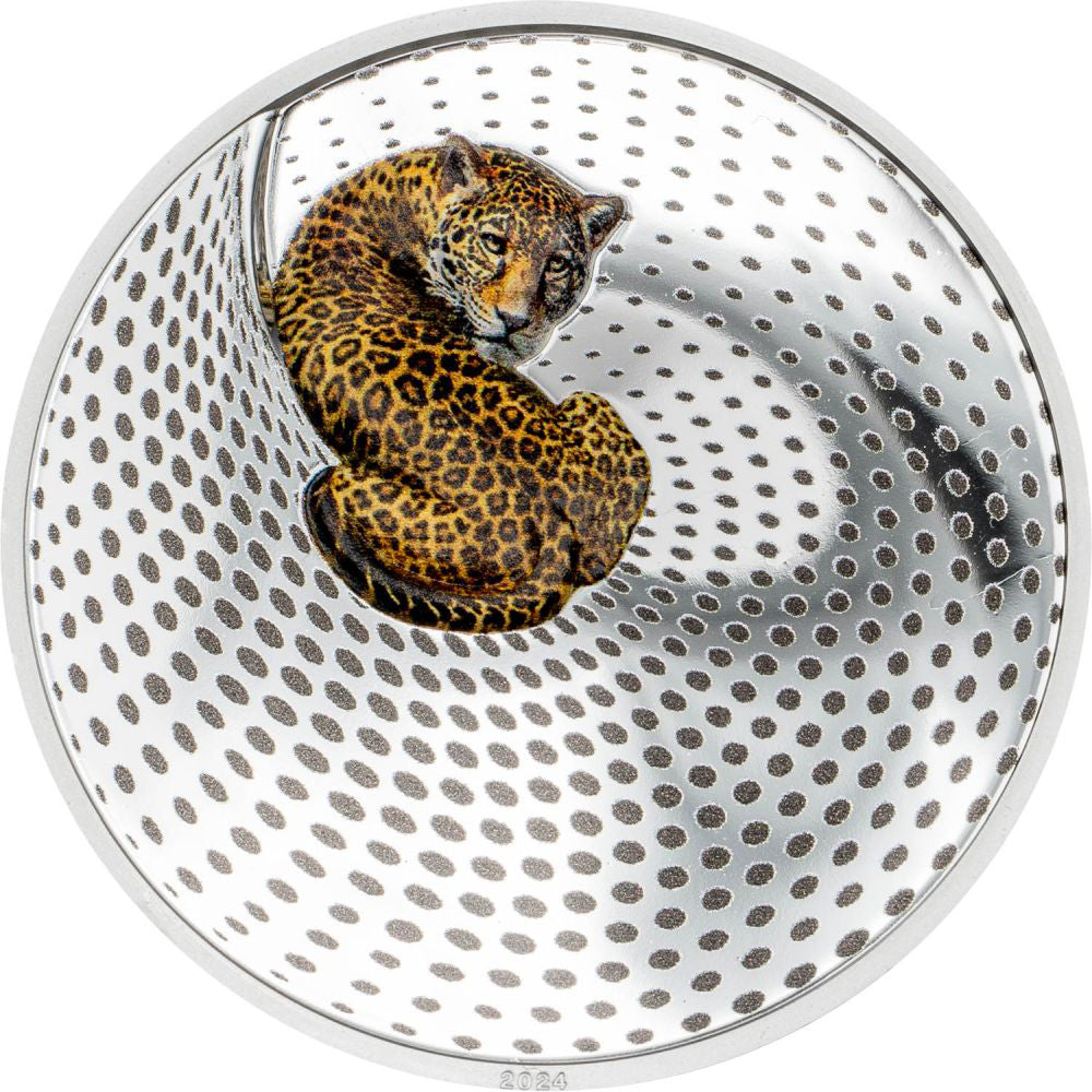 LEOPARD Camouflage of Nature 3 Oz Silver Coin $20 Palau 2024