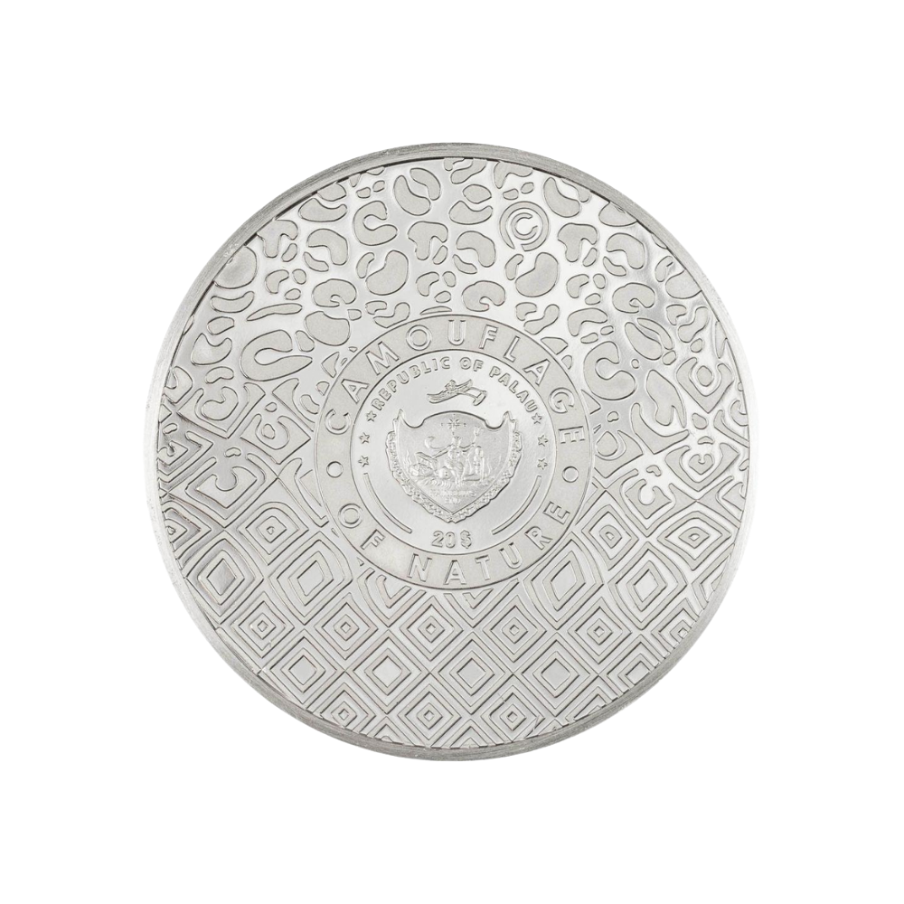 LEOPARD Camouflage of Nature 3 Oz Silver Coin $20 Palau 2024