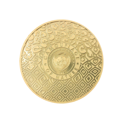 LEOPARD Camouflage of Nature Gilded 5 Oz Silver Coin $20 Palau 2024