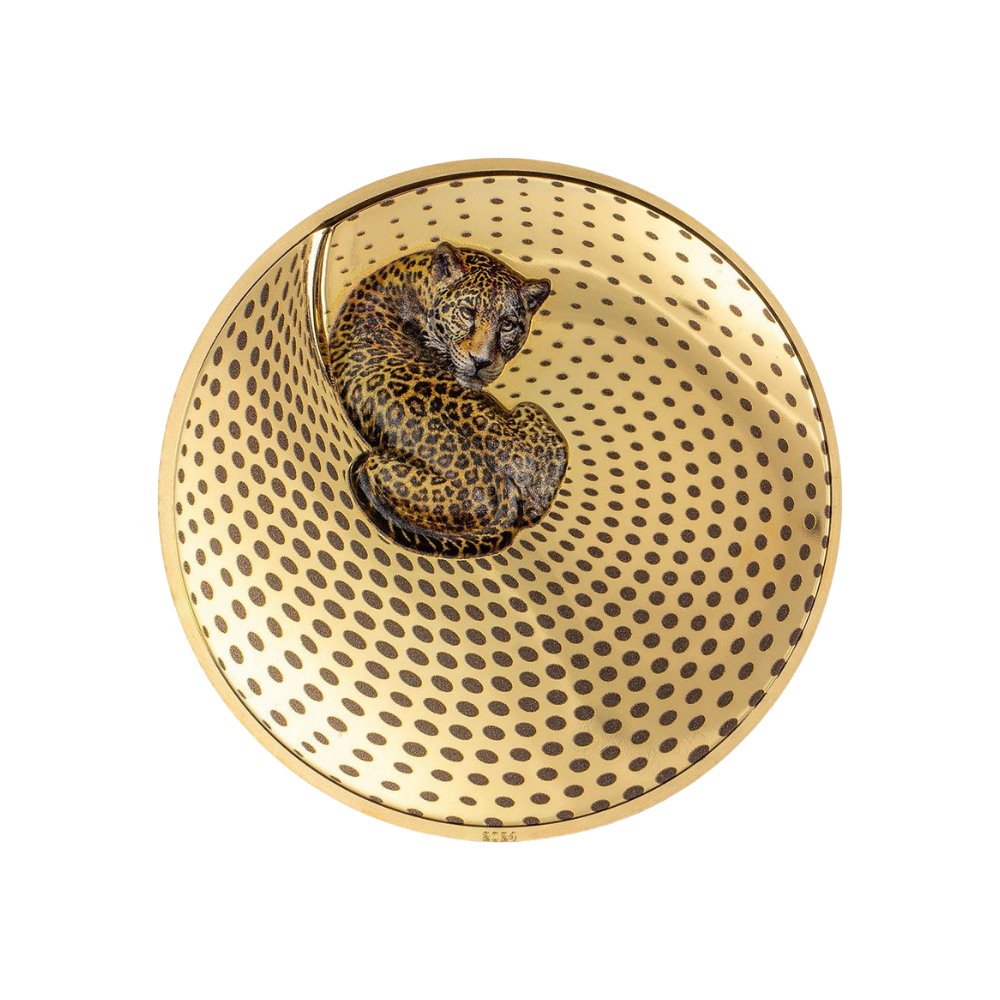 LEOPARD Camouflage of Nature Gilded 5 Oz Silver Coin $20 Palau 2024