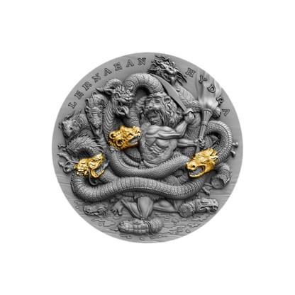 LERNAEAN HYDRA Twelve Labours of Hercules 2 Oz Silver Coin $5 Niue 2019