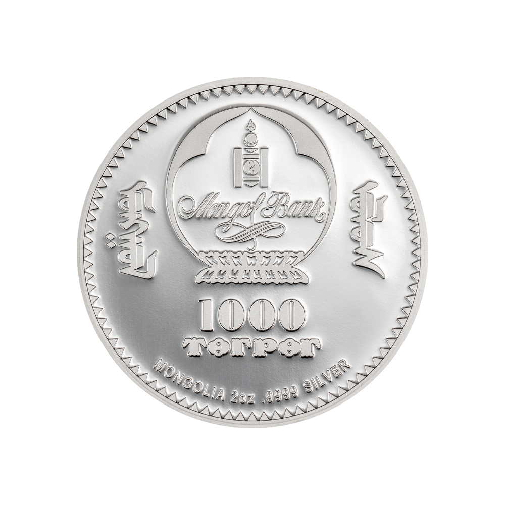 LILIES OF THE VALLEY EGG Fabergé 2 Oz Silver Coin 1000 Togrog Mongolia 2025