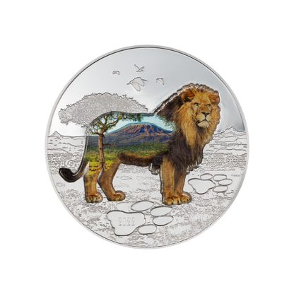 LION Into The Wild 2 Oz Silver Coin 1000 Togrog Mongolia 2022