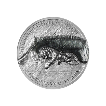 LION MONUMENT Lion of Lucerne 1 Oz Silver Coin $5 Cook Islands 2024