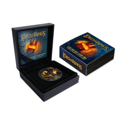 LORD OF THE RINGS 24k Gold Plating 1 Oz Silver Coin $5 Samoa 2022