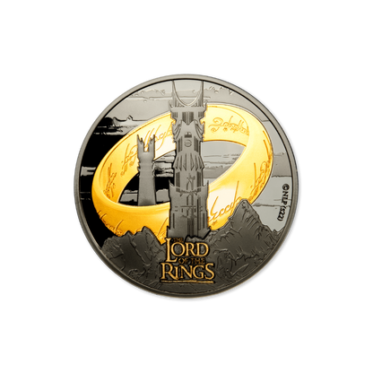 LORD OF THE RINGS 24k Gold Plating 1 Oz Silver Coin $5 Samoa 2022