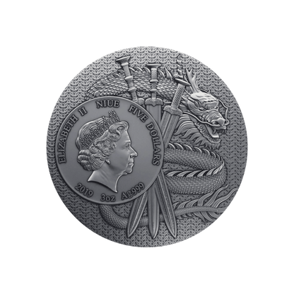 LU BU Warriors of Ancient China Gold Plating 3 Oz Silver Coin $5 Niue 2019