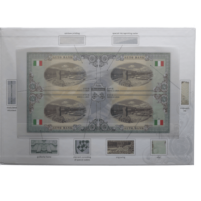 Lamborghini Auto Fantasy Note Limited Series Uncut Sheet of Four Notes