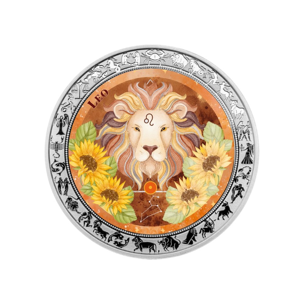 Leo Aquarelle Zodiac series 1 Oz Silver Coin 2026 PopCoins