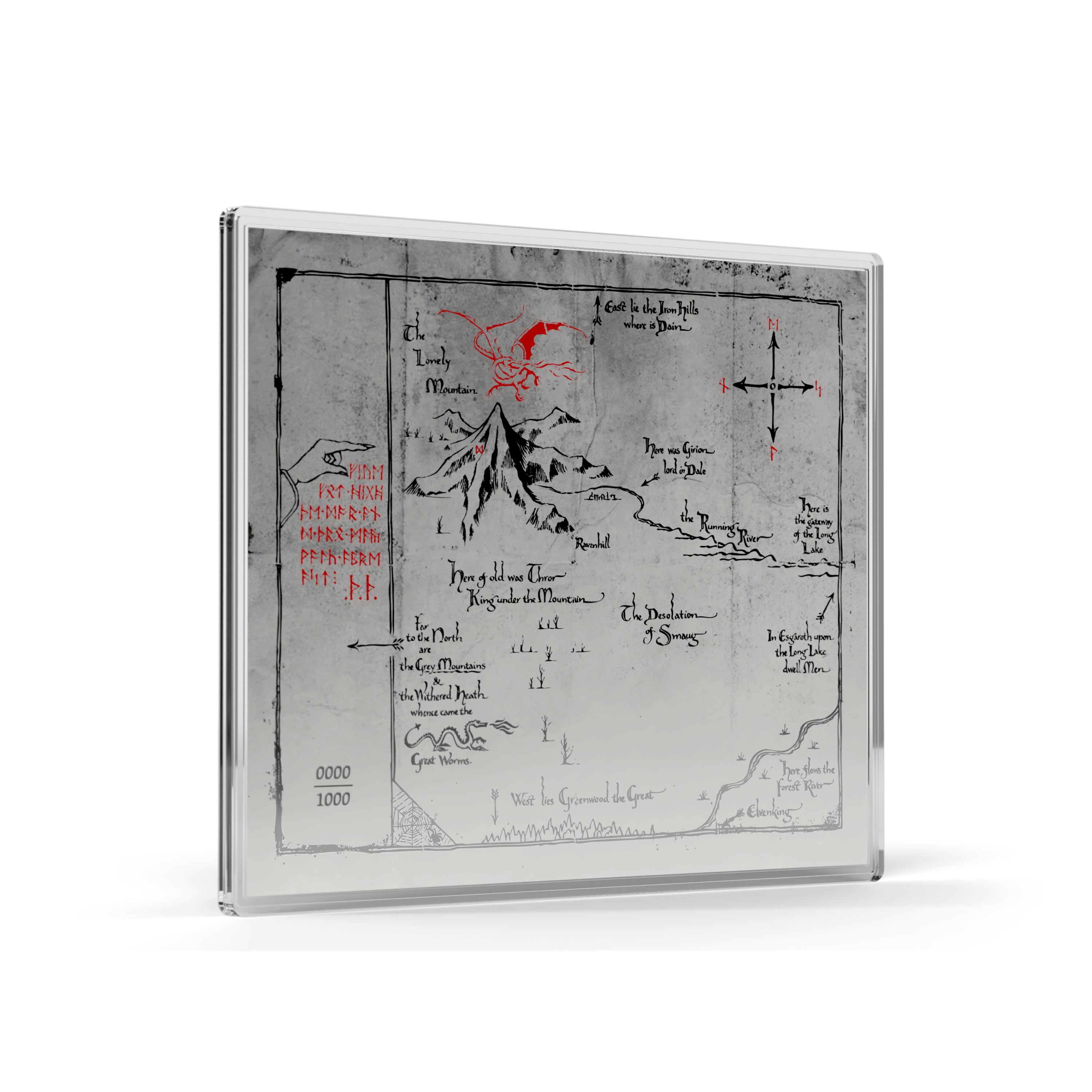 THE HOBBIT Thorin's Map and Key Silver Collectible Set AGORO