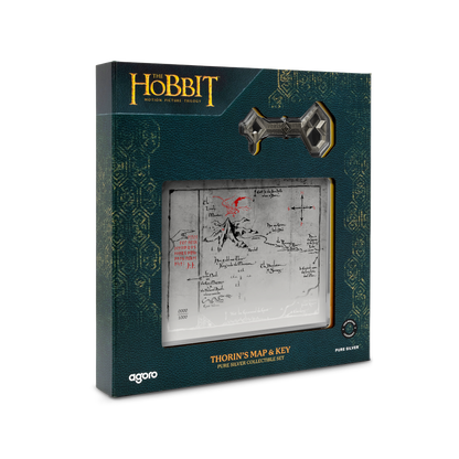 THE HOBBIT Thorin's Map and Key Silver Collectible Set AGORO