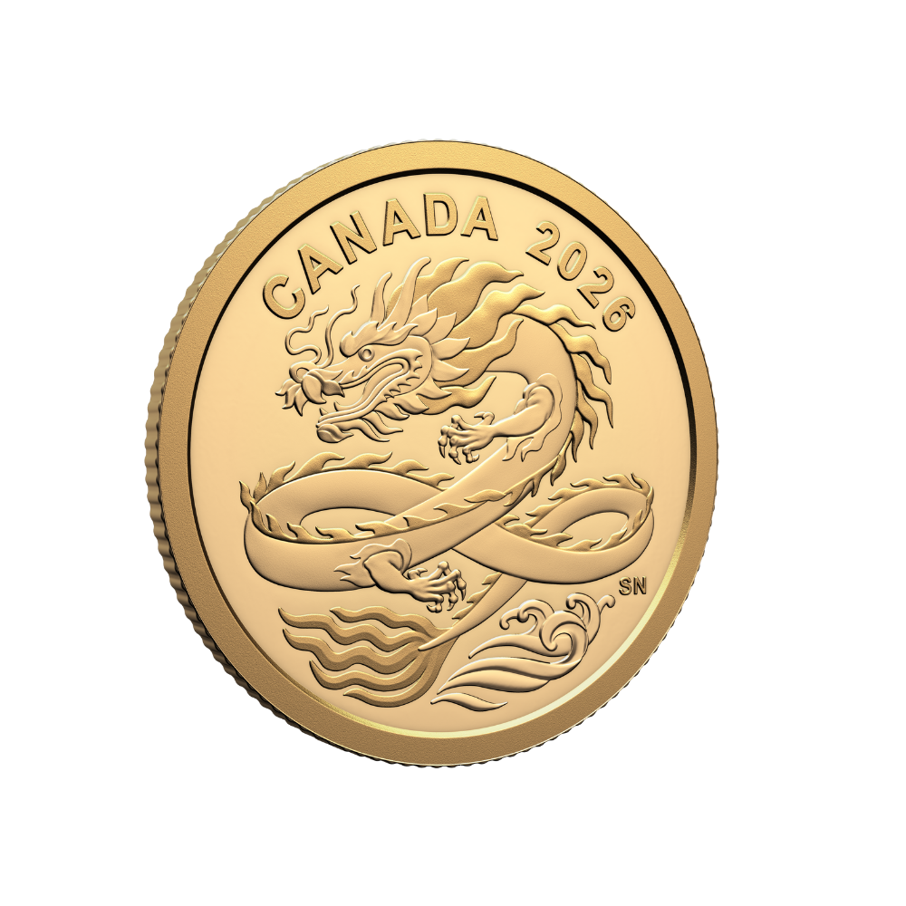 Lucky Dragon 1/20 Oz Pure Gold Coin Canada 2026 ROYAL CANADIAN MINT