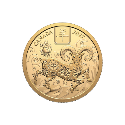 Lunar Year of the Goat Pure Gold Coin Canada 2027 Royal Canadian Mint
