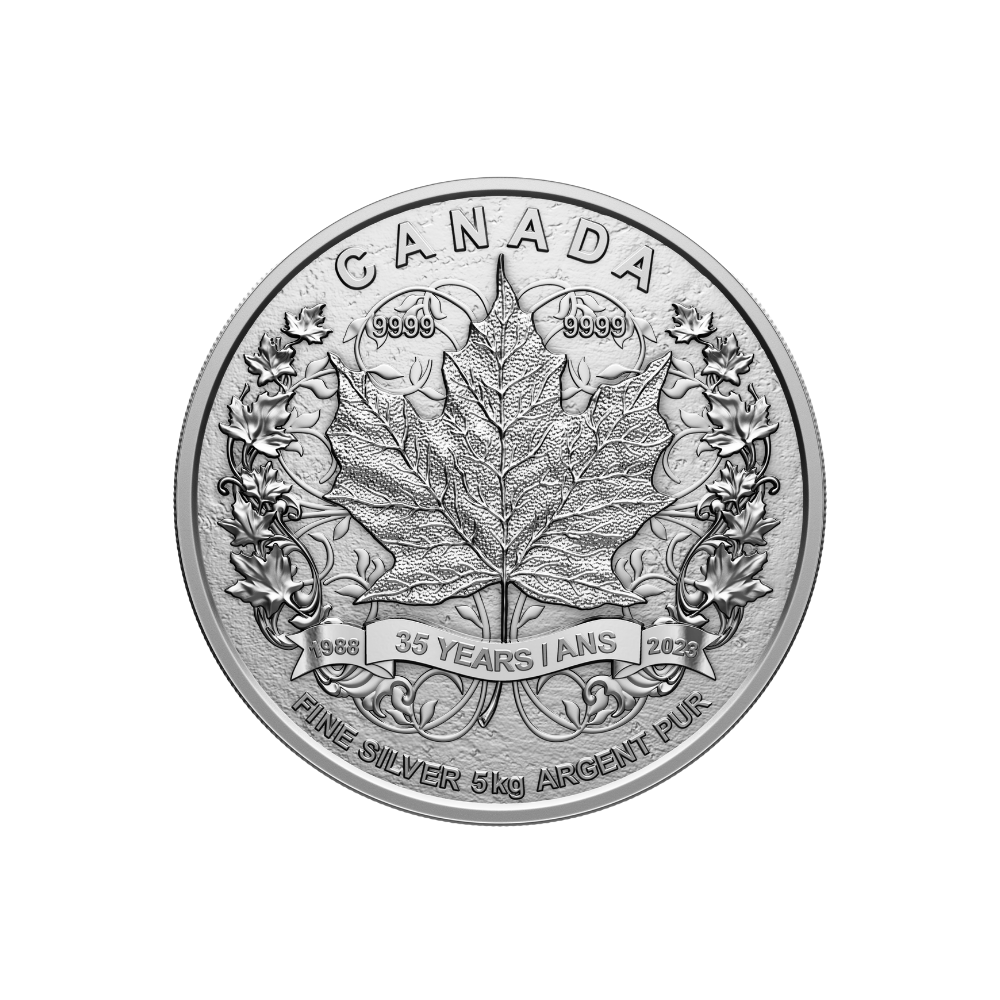 MAPLE LEAF 35th Anniversary 5 Kg Kilo Silver Coin $500 Canada 2023