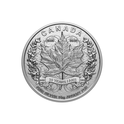 MAPLE LEAF 35th Anniversary 5 Kg Kilo Silver Coin $500 Canada 2023