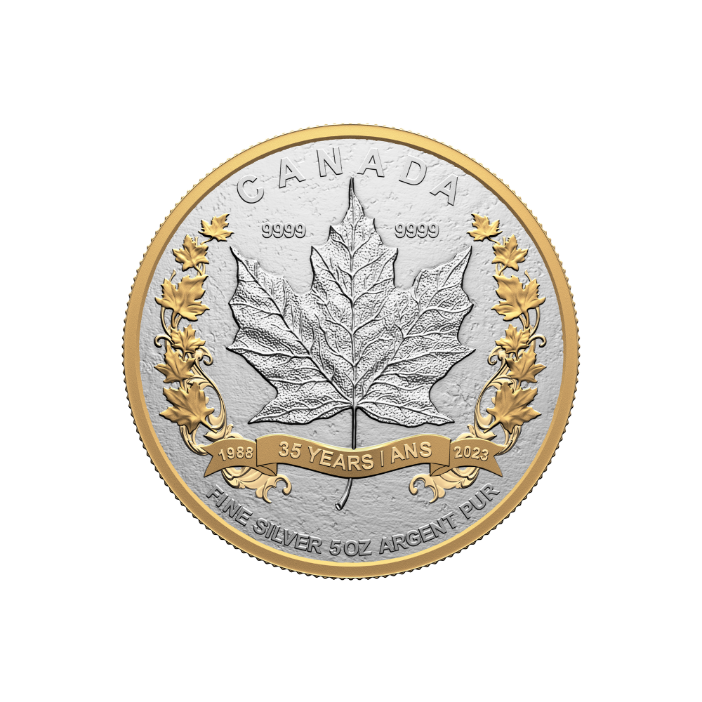 MAPLE LEAF 35th Anniversary Silver Coin $50 Canada 2023