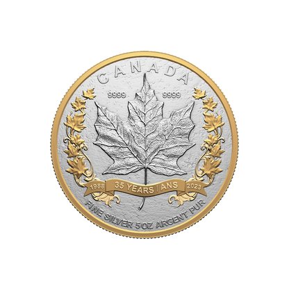 MAPLE LEAF 35th Anniversary Silver Coin $50 Canada 2023