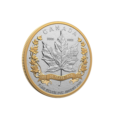 MAPLE LEAF 35th Anniversary Silver Coin $50 Canada 2023
