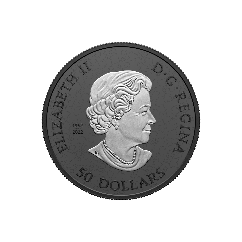 MAPLE LEAF Black Rhodium Plating 5 Oz Silver Coin $50 Canada 2024