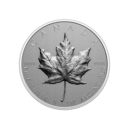 MAPLE LEAF Ultra High Relief 5 Oz Silver Coin $50 Canada 2022