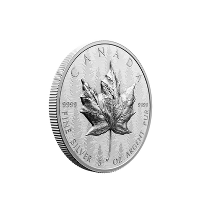 MAPLE LEAF Ultra High Relief 5 Oz Silver Coin $50 Canada 2024
