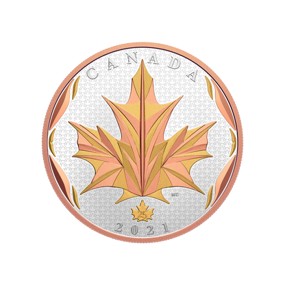 MAPLE LEAVES IN MOTION 5 Oz Silver Coin $50 Canada 2021