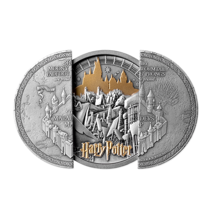 MARAUDER MAP Harry Potter 5 Oz Silver Coin $10 Samoa 2024