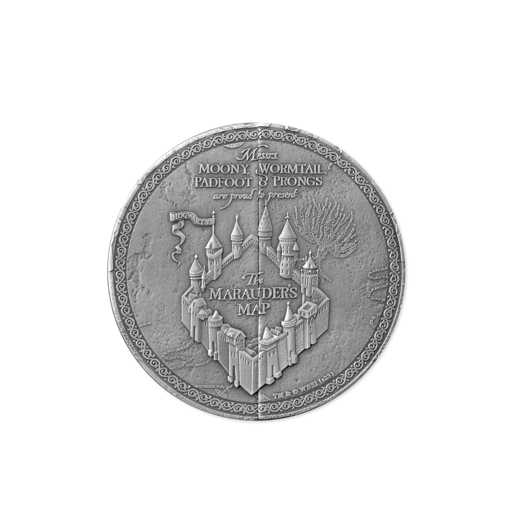 MARAUDER MAP Harry Potter 5 Oz Silver Coin $10 Samoa 2024