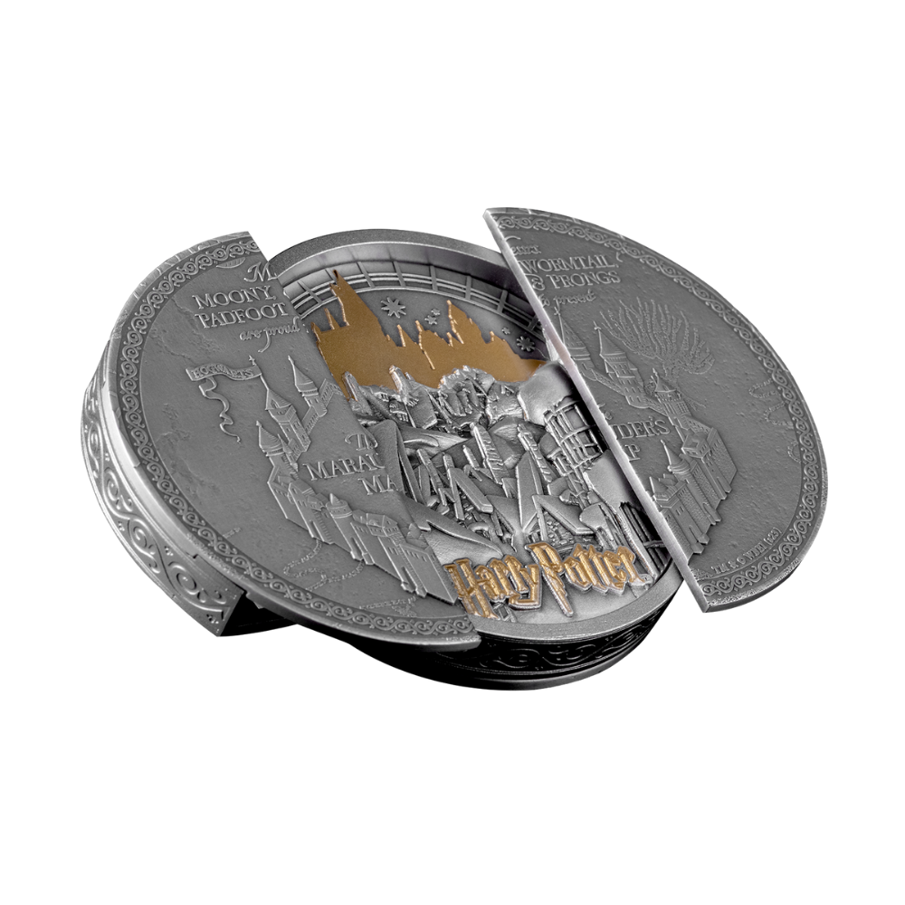 MARAUDER MAP Harry Potter 5 Oz Silver Coin $10 Samoa 2024