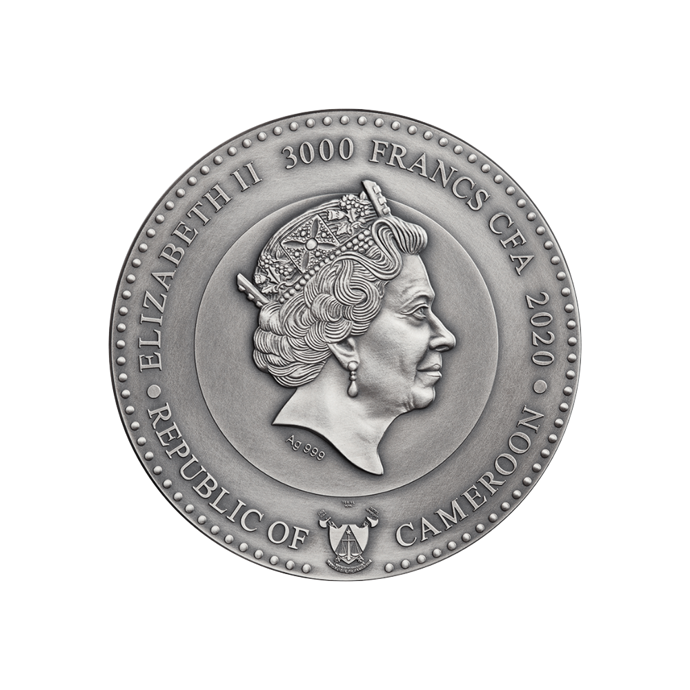 MARS Planets and Gods 3 Oz Silver Coin 3000 Francs Cameroon 2020