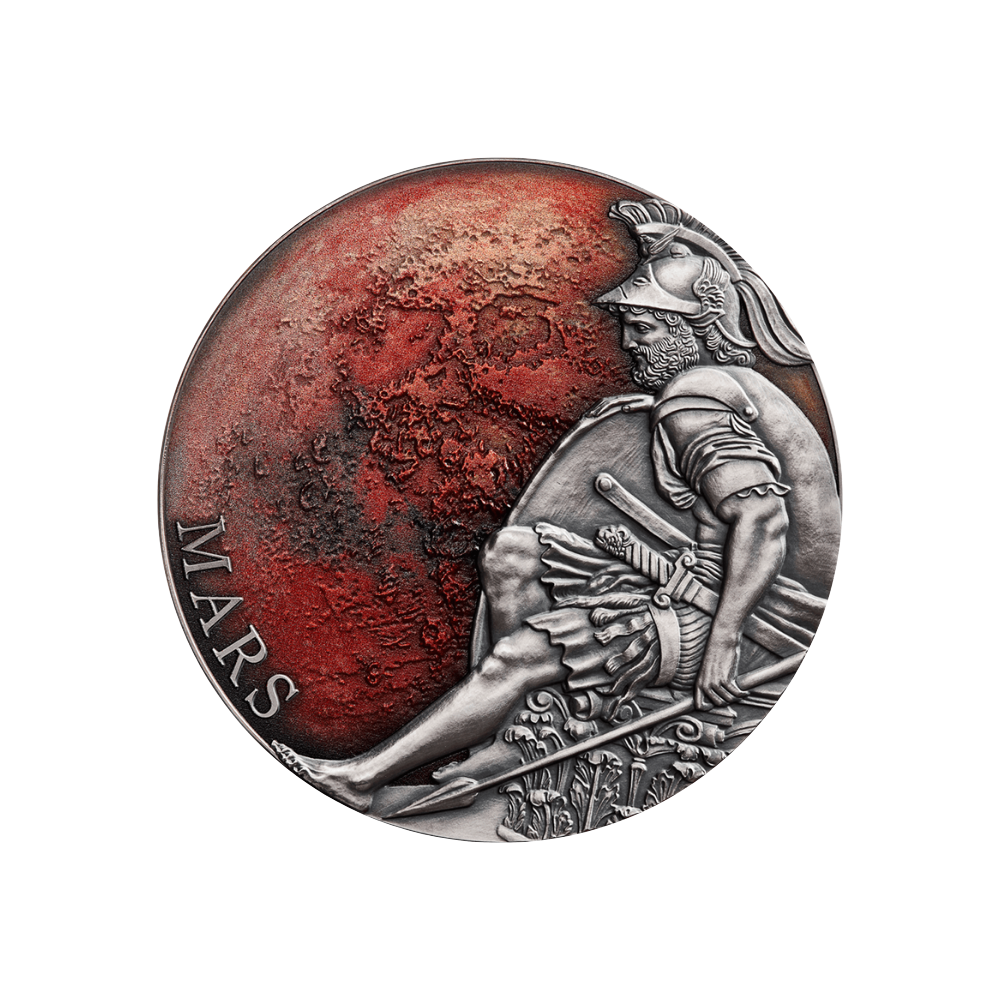 MARS Planets and Gods 3 Oz Silver Coin 3000 Francs Cameroon 2020
