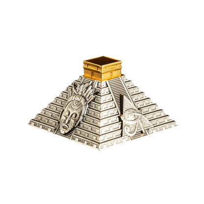 MAYAN PYRAMID OF CHICHEN ITZA 5 Oz Silver Coin 50 Cordobas Nicaragua 2022