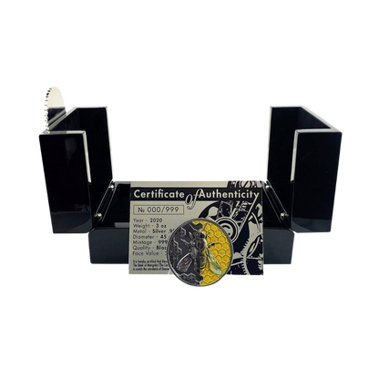 MECHANICAL BEE Clockwork Evolution 3 Oz Silver Coin 2000 Togrog Mongolia 2020