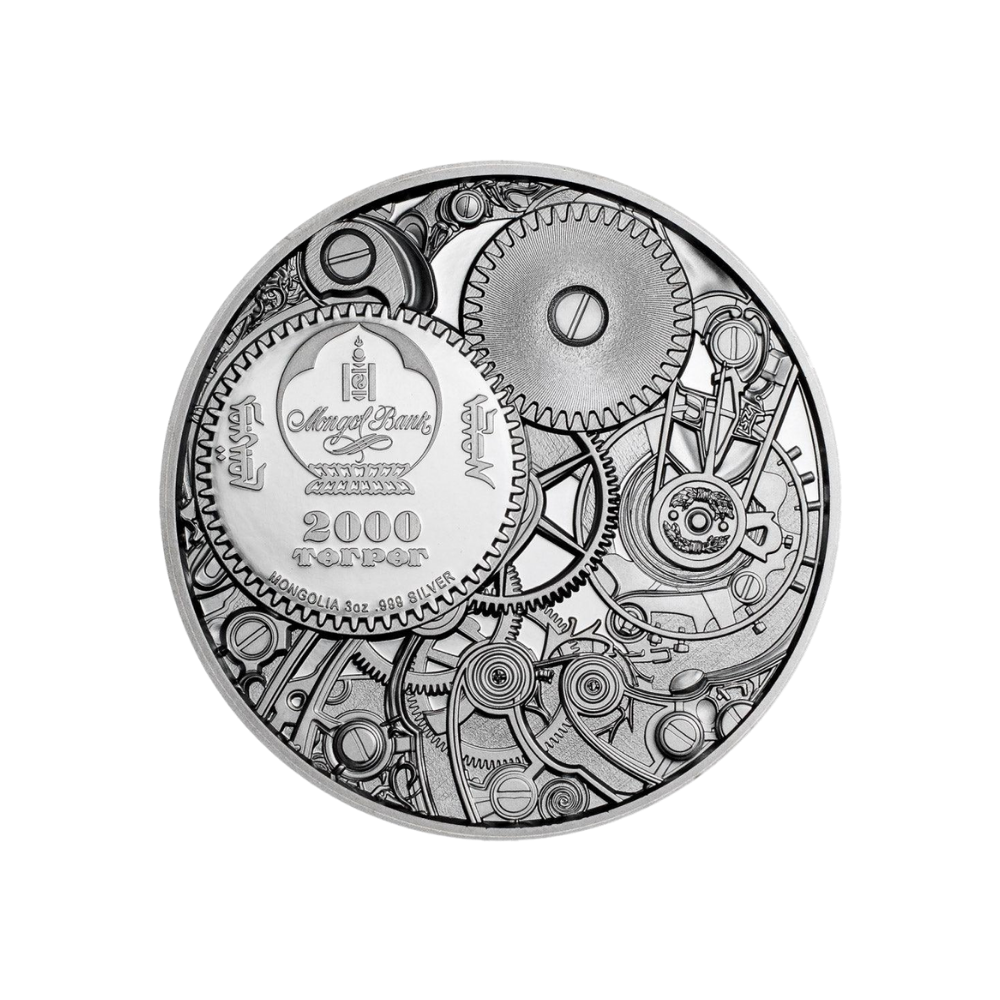 MECHANICAL BEE Clockwork Evolution 3 Oz Silver Coin 2000 Togrog Mongolia 2020