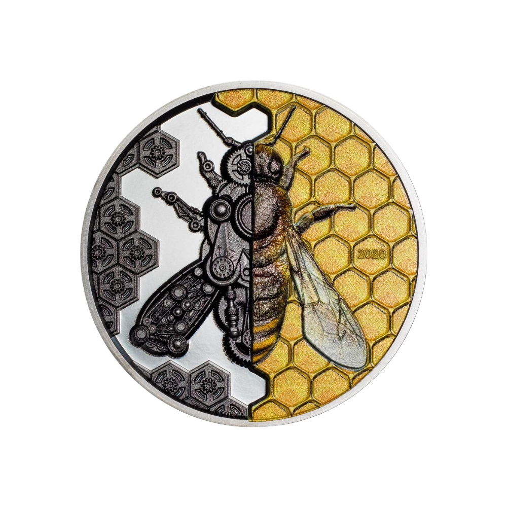 MECHANICAL BEE Clockwork Evolution 3 Oz Silver Coin 2000 Togrog Mongolia 2020