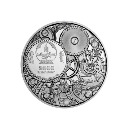 MECHANICAL TURTLE Clockwork Evolution 3 Oz Silver Coin 2000 Togrog Mongolia 2022