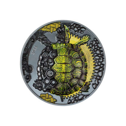 MECHANICAL TURTLE Clockwork Evolution 3 Oz Silver Coin 2000 Togrog Mongolia 2022