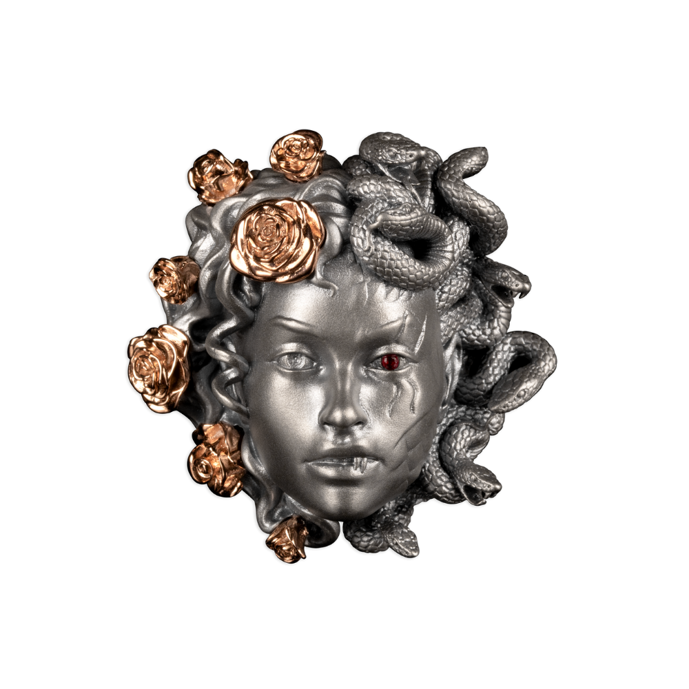MEDUSA 3D 3 Oz Silver Coin $5 Barbados 2024