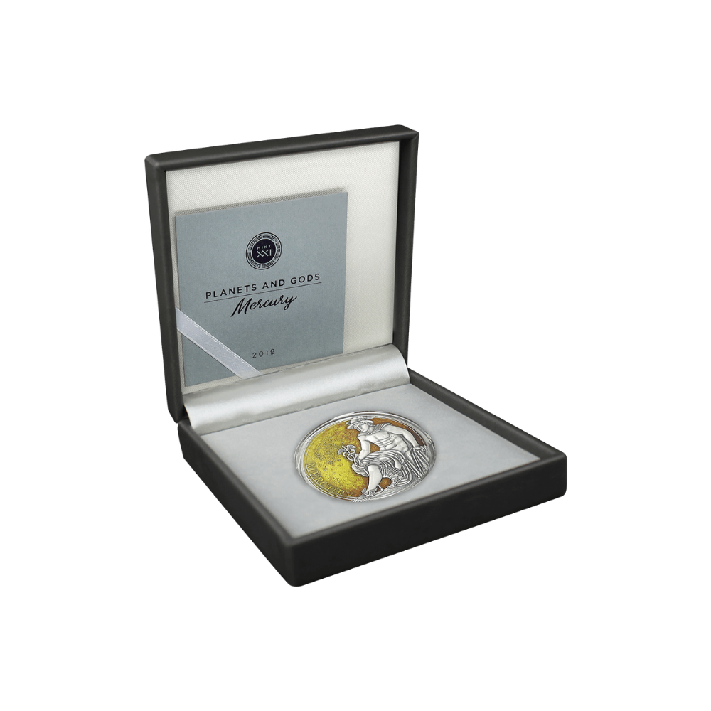 MERCURY Planets and Gods 3 Oz Silver Coin 3000 Francs Cameroon 2019