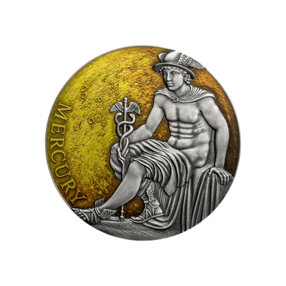 MERCURY Planets and Gods 3 Oz Silver Coin 3000 Francs Cameroon 2019