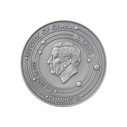MERCURY Solar System 2 Oz Silver Coin 10 Cedis Ghana 2024