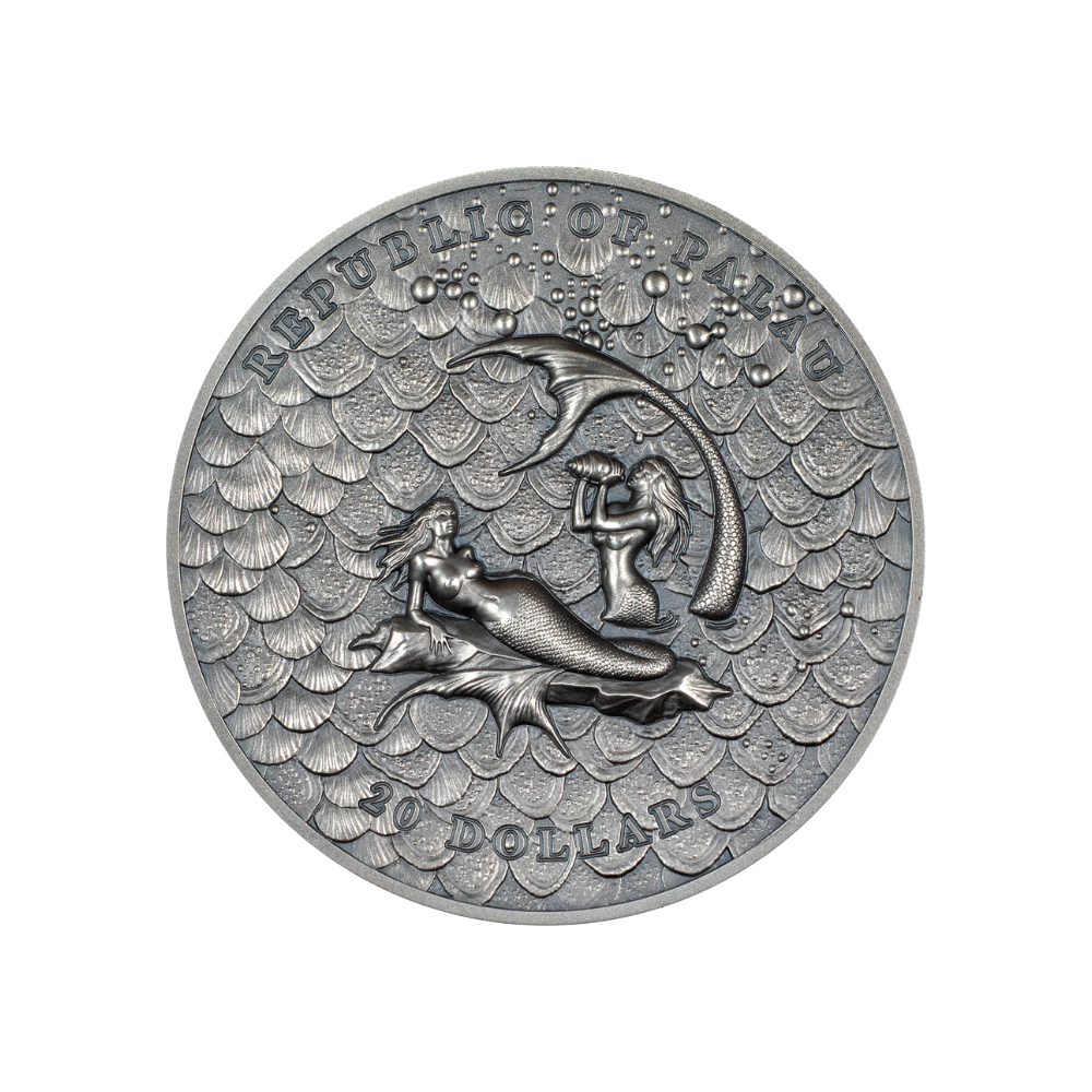 MERMAIDS Underwater Fantasy 3 Oz Silver Coin $20 Palau 2024