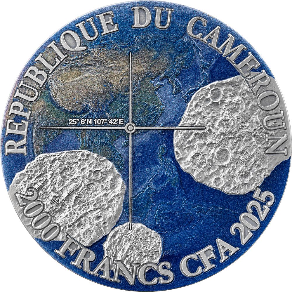 Nantan Meteorite Geography Silver Coin 2025 obverse Mint XXI parthava coin