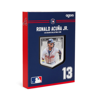 MLB Players® Ronald Acuña Jr. Silver Collectible packaging agoro