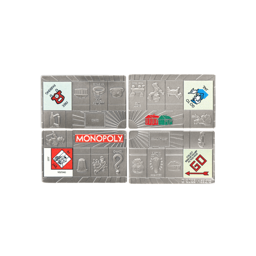 MONOPOLY Set 4 x 1 Oz Silver Coins $5 Samoa 2023