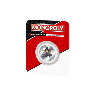MONOPOLY "Rise to Wealth" 1 Oz Silver Coin $5 Samoa 2024