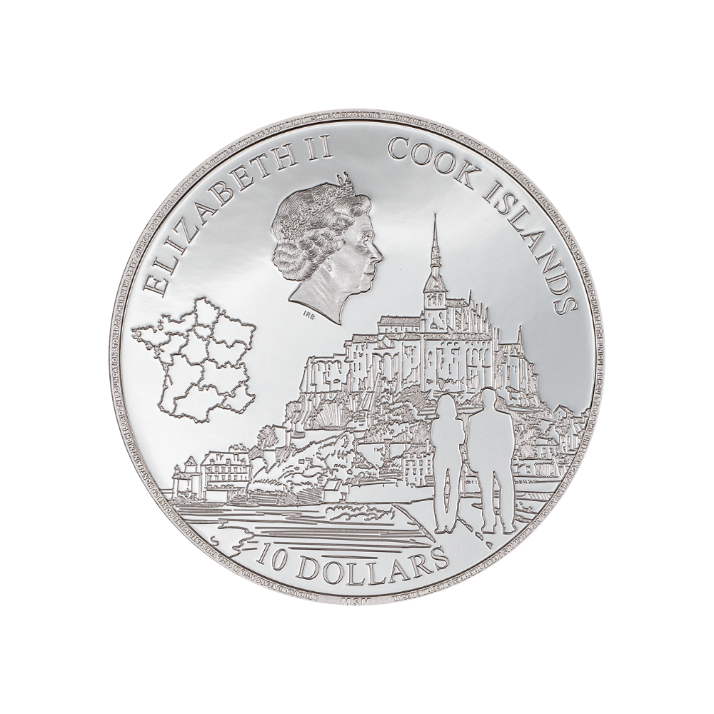 MONT SAINT MICHEL 2 Oz Silver Coin $10 Cook Islands 2023